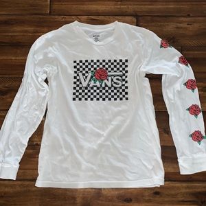 Vans long sleeve rose checkered shirt